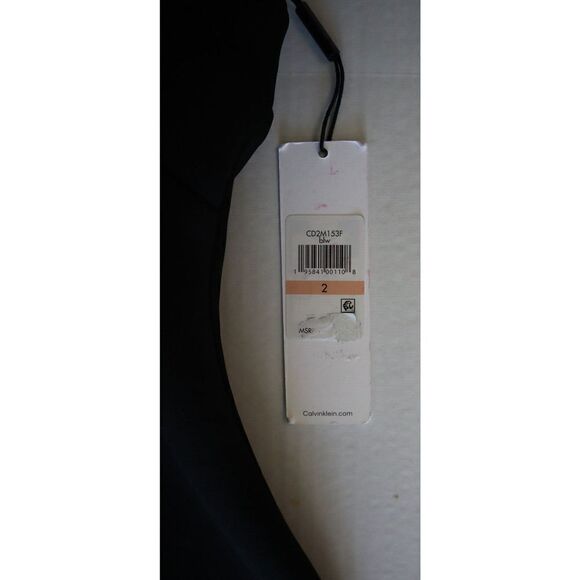 Calvin Klein CD2M153F Women's Sz 2 Black Asymmetrical Sheath Dress - Picture 3 of 16